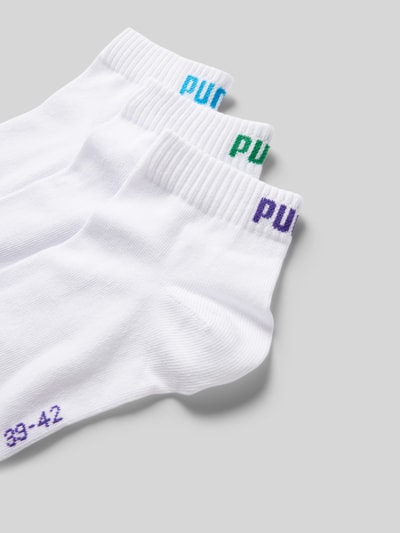 Puma Sneakersocken mit Label-Print im 3er-Pack Weiss 2