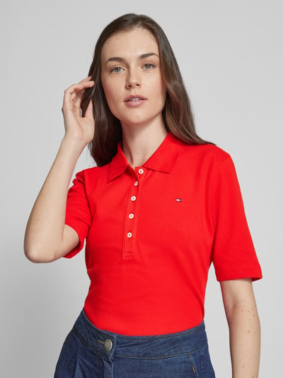 Tommy Hilfiger Poloshirt mit kurzer Knopfleiste Kirsche 3