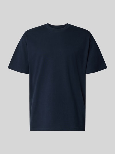 Produktfoto, Regular Fit T-Shirt mit Rundhalsausschnitt von Jack & Jones in Dunkelblau, Reine Baumwolle, 1/2-Arm, Rückenlänge 70 cm in Größe M