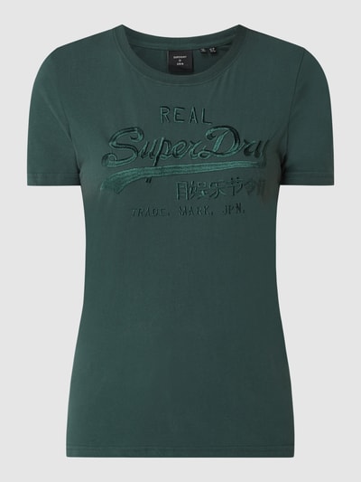 Superdry T-shirt z bawełny Butelkowy zielony 2