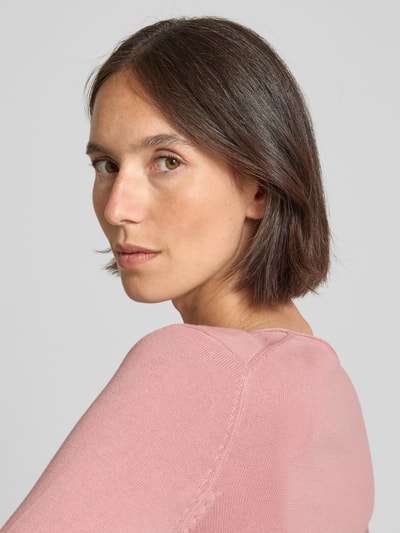 Tom Tailor Bluzka z dzianiny o kroju regular fit z mieszanki bawełny i wiskozy Mocnoróżowy 3