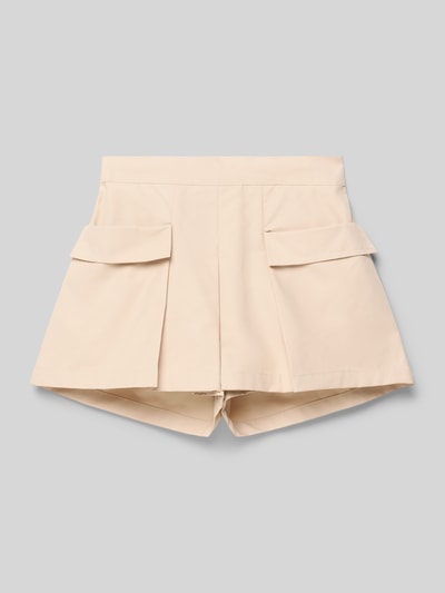 Produktfoto, Skort aus Baumwoll-Mix mit elastischem Bund von Mayoral, A-Linie, beige, Pattentaschen, glatte Oberfläche, Kindergröße 116