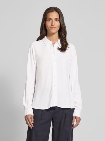 Selected Regular fit blouse van een mix van viscose en linnen, model 'VIVA' Offwhite - 4