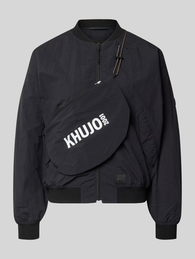 Produktfoto, Jacke mit Pattentaschen Modell 'FACEE' von khujo, Regular-Fit, Stehkragen, Reißverschluss, Umhängetasche, schwarze Farbe, glatte Struktur