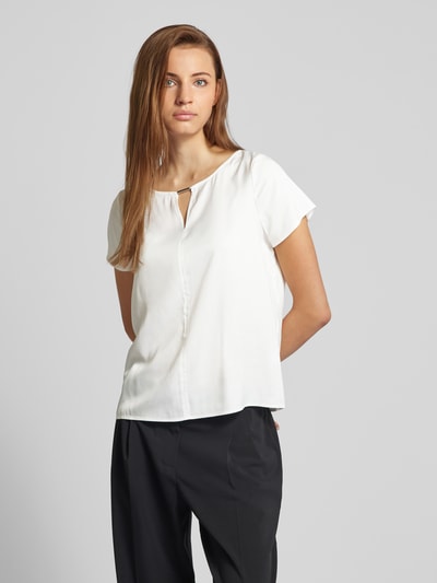 comma Blusenshirt mit Cut Out Weiss 4