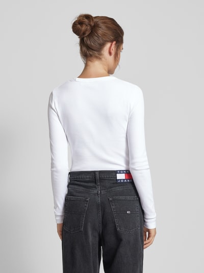 Calvin Klein Jeans Longsleeve mit Rippenstruktur Weiss 5