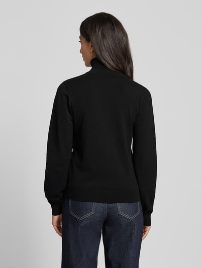 LIU JO SPORT Slim Fit Rollkragenpullover aus Viskose-Mix in Strick-Optik Black 5