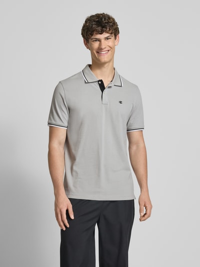 CHAMPION Regular Fit Poloshirt mit Logo-Stitching Stein 4