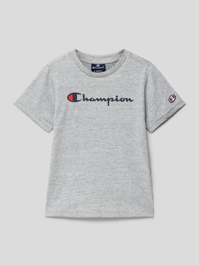 CHAMPION T-Shirt mit Label-Print Mittelgrau Melange 1