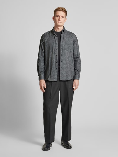 HECHTER PARIS Regular Fit Freizeithemd mit Button-Down-Kragen Hellgrau 1