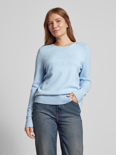 Christian Berg Woman Strickpullover mit gerippten Abschlüssen Hellblau Melange 4