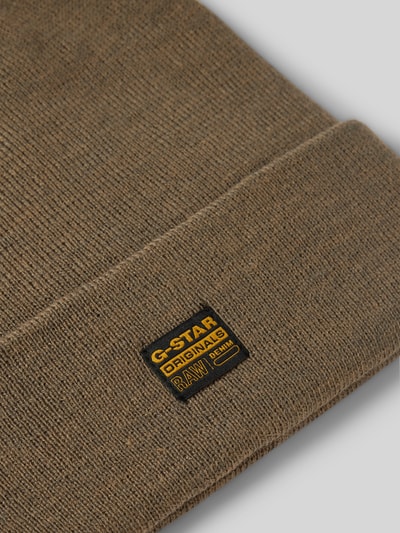 G-Star Raw Beanie mit Label-Detail Modell 'Effo' Mittelbraun 2