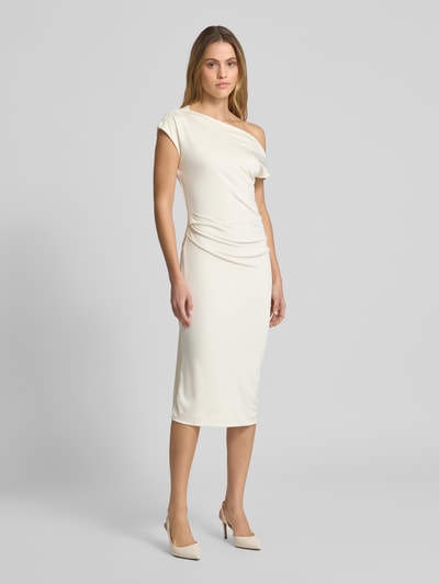 BOSS Eng anliegendes Kleid aus Viskose-Mix Modell 'ETRIMI' Offwhite 1