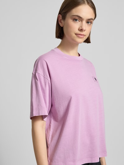 Carhartt Work In Progress T-Shirt mit Label-Patch Modell 'Nelson' Lila Melange 3