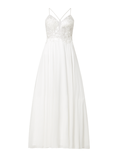 Luxuar Avondjurk van tule en chiffon  Offwhite - 2