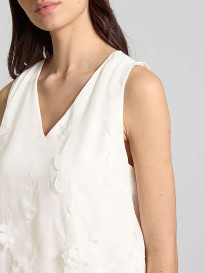 s.Oliver BLACK LABEL Regular Fit Blusentop mit floralen Applikationen Offwhite 3
