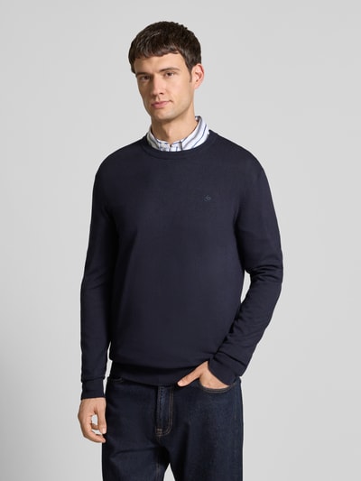 Scotch & Soda Strickpullover mit Logo-Stitching Modell 'CORE' Marine 4