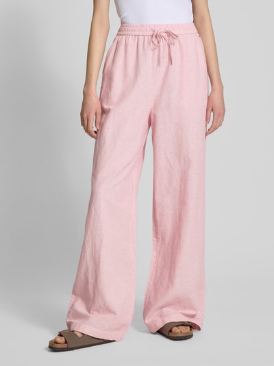 Tommy Jeans Spodnie szerokie z mieszanki bawełny i lnu Jasnoróżowy 4