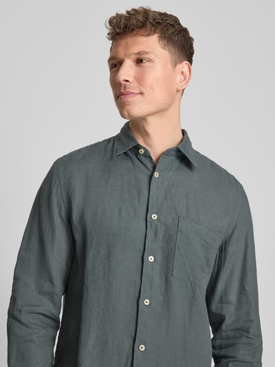 Marc O'Polo Regular Fit Freizeithemd aus reinem Leinen Oliv 3