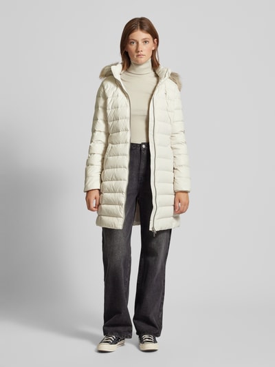 Tommy Jeans Steppmantel mit Kunstfellbesatz Modell 'ESSENTIAL' Beige 1