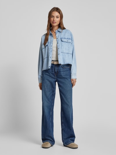 Weekend Max Mara Regular Fit Jeansbluse mit Umlegekragen Modell 'ZEMIRA' Hellblau 1