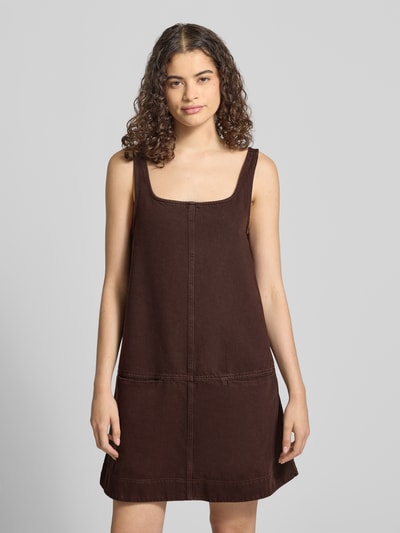 Marc O'Polo DENIM A-Linien Freizeitkleid aus Baumwolll-Lyocell-Mix Dunkelbraun 4