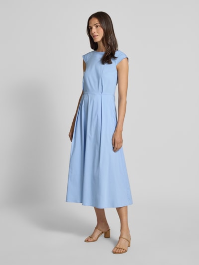 More & More Midi-jurk met kapmouwen en ronde hals Hemelsblauw - 1