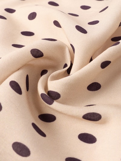 Produktfoto, Tuch aus reiner Viskose mit Allover-Paisley-Print von Jake*s Casual, beige Grundfarbe mit dunklen Punkten, gewebte Optik, rechteckige Passform, Maße: 15x15 cm.