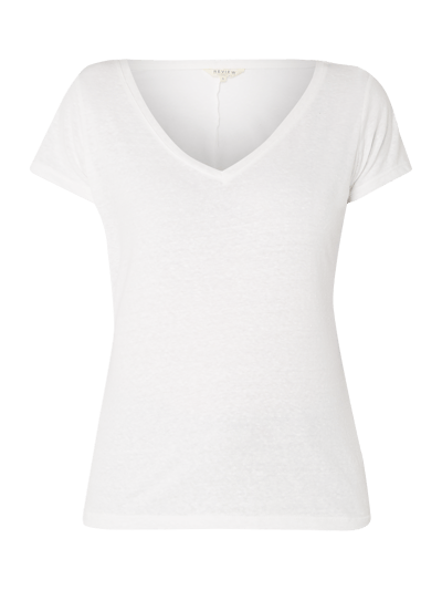 Review T-shirt van slubjersey met V-hals Offwhite - 2