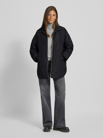 Tom Tailor Denim Relaxed Fit Steppmantel mit Stehkragen Black 1