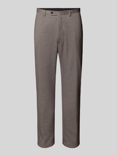 DIGEL Spodnie do garnituru o kroju slim fit z kieszeniami z tyłu model ‘Ano’ Jasnobrązowy 2