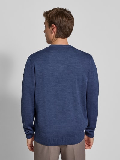 MAERZ Muenchen Gebreide pullover van merinowol Oceaanblauw gemêleerd - 5