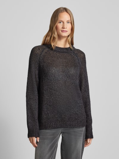 MAX&Co. Strickpullover mit Rundhalsausschnitt Modell 'PARIDE' Dunkelgrau 4