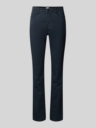 Produktfoto, Flared Fit Jeans mit Lyocell-Anteil Modell 'Mary' von Brax, ciemnoniebieski kolor, 5-kieszeni, guzik i zamek, szerokość w rozmiarze 36: 38 cm, długość nogawki od wewnątrz w rozmiarze 36: 80 cm, elastyczna mieszanka bawełny
