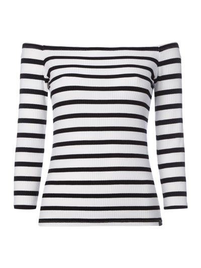 Superdry Off Shoulder Shirt mit Rippenstruktur Dunkelblau 1