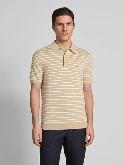 Tommy Hilfiger Regular Fit Poloshirt mit Logo-Stitching Beige 4