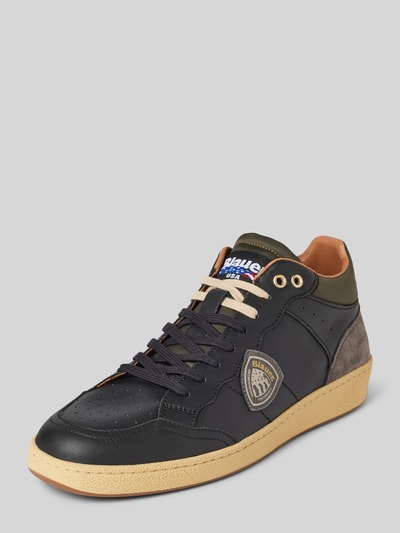 Blauer USA Ledersneaker mit Label-Patch Modell 'MURRAY' Black 1