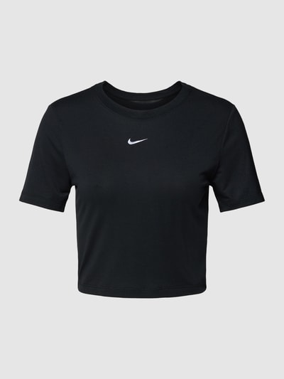 NIKE TRAINING Top krótki z wyhaftowanym logo Czarny 2