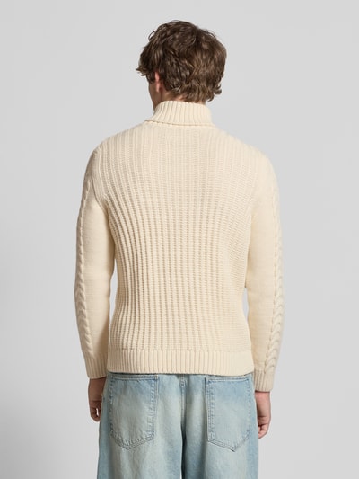 Superdry Gebreide pullover met kabelpatroon, model 'Jacob' Offwhite - 5