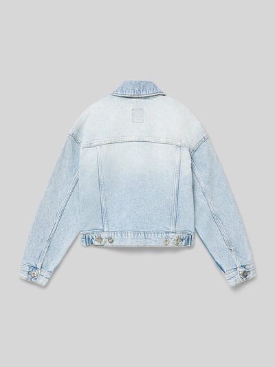 Produktfoto, Regular Fit Jeansjacke mit Umlegekragen Modell 'Emira' von Garcia in hellem Blau, elastischer Baumwoll-Mix, Rückansicht