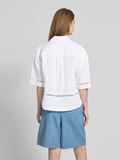 Christian Berg Woman Bluse mit überschnittenen Schultern und Kentkragen Weiss 5