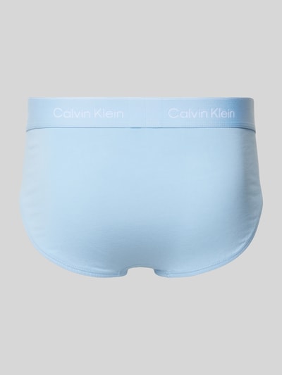 Calvin Klein Underwear Slipy z elastycznym pasem z logo w zestawie 3 szt. Niebieski 3