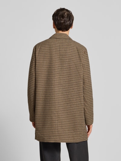 REVIEW Relaxed fit lange jas met platte kraag Lichtbruin - 5