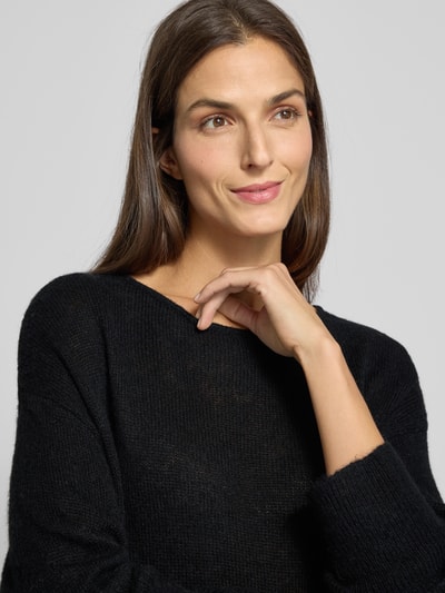 Brax Gebreide pullover met ribboorden, model 'LISA' Zwart - 3