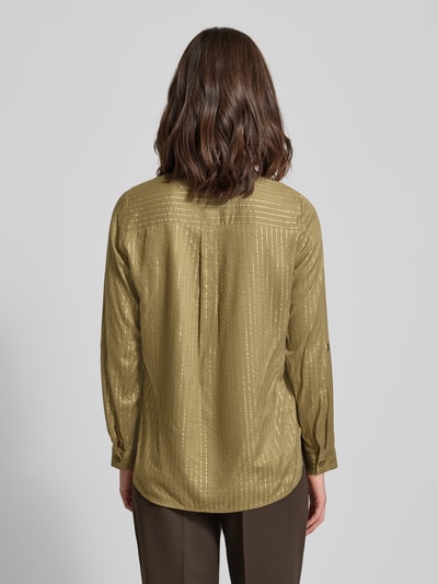 Vero Moda Bluzka koszulowa o kroju regular fit z mieszanki wiskozy model ‘BUMPY’ Oliwkowy 5