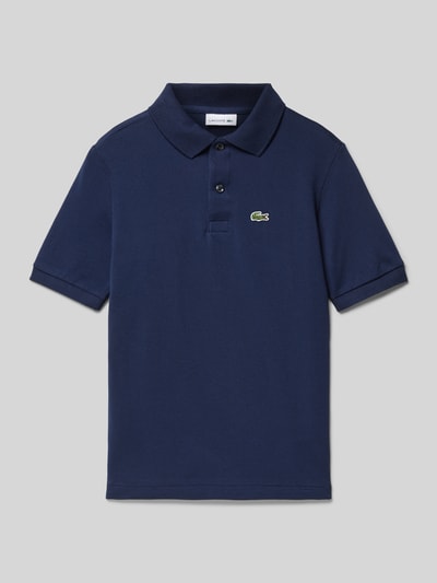 Lacoste Poloshirt met labelstitching Marineblauw - 1