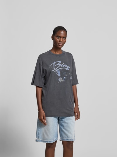 Anine Bing Oversized T-Shirt mit Logo-Print Black 4
