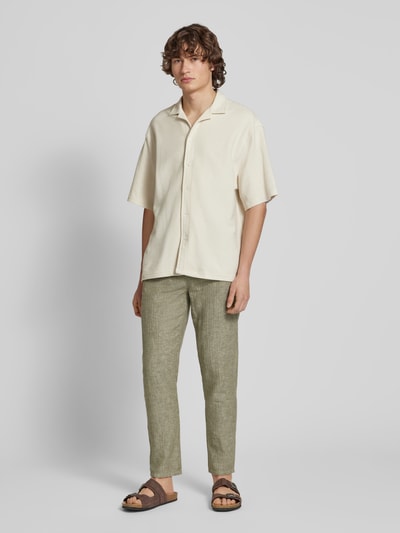 Blend Regular fit stoffen broek met tunnelkoord, model 'MORGAN' Olijfgroen - 1