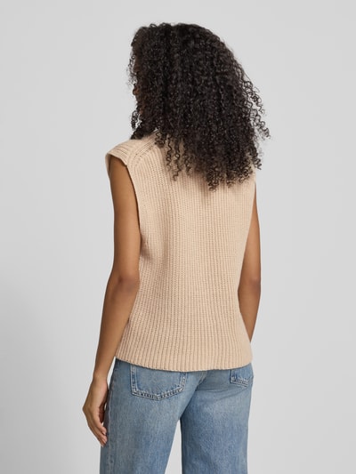 Drykorn Mouwloos vest met wol, model 'PIGES' Zand gemêleerd - 5