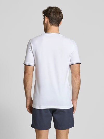 Christian Berg Men T-Shirt mit gerippten Abschlüssen Weiss 5